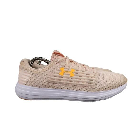 Under Armour Shoes Womens 10 Athletic Trainers UA Surge SE Running Sports Peach - Picture 2 of 13